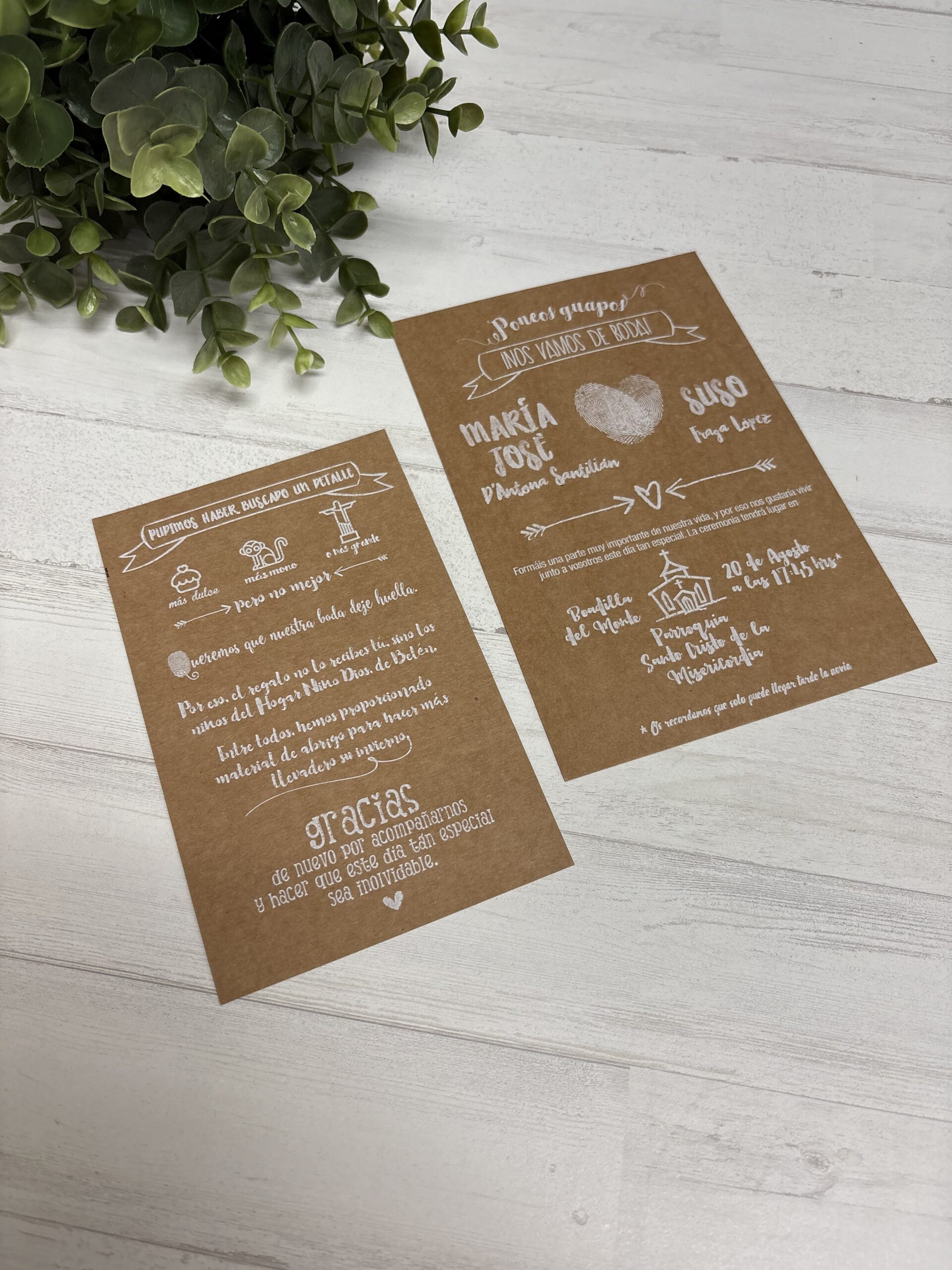 Invitaciones de boda personalizadas