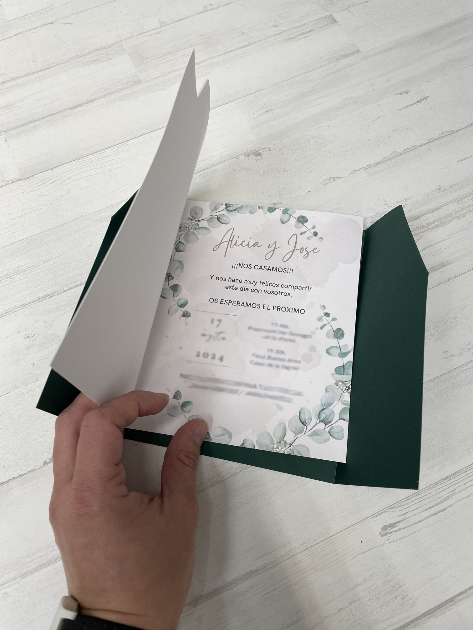 interior invitaciones de bodas stamping