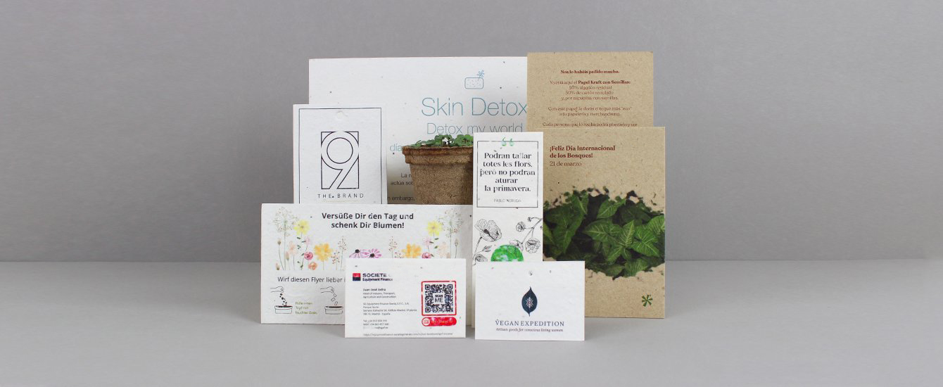 ejemplo Papel plantable con semillas